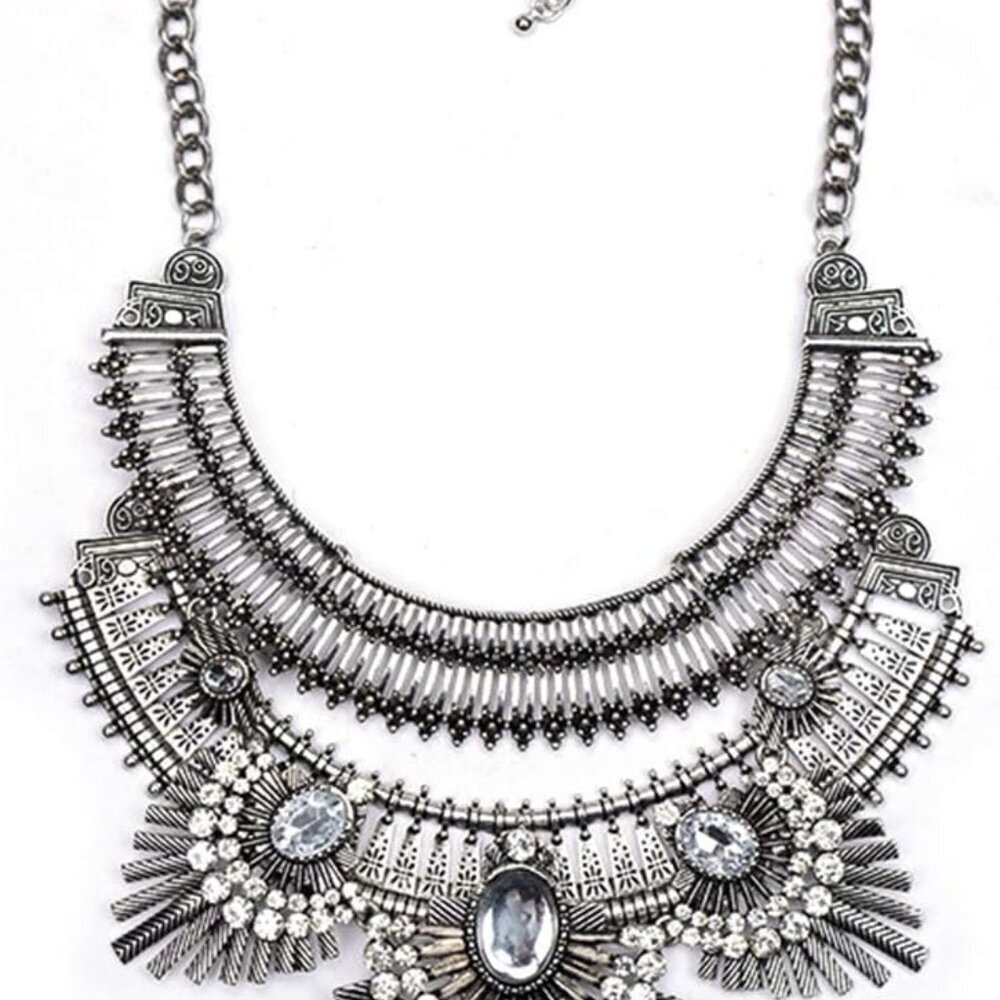 Vintage Gypsy Bohemian Ethnic Tribal Boho Statement Pendant Necklace,Owl style